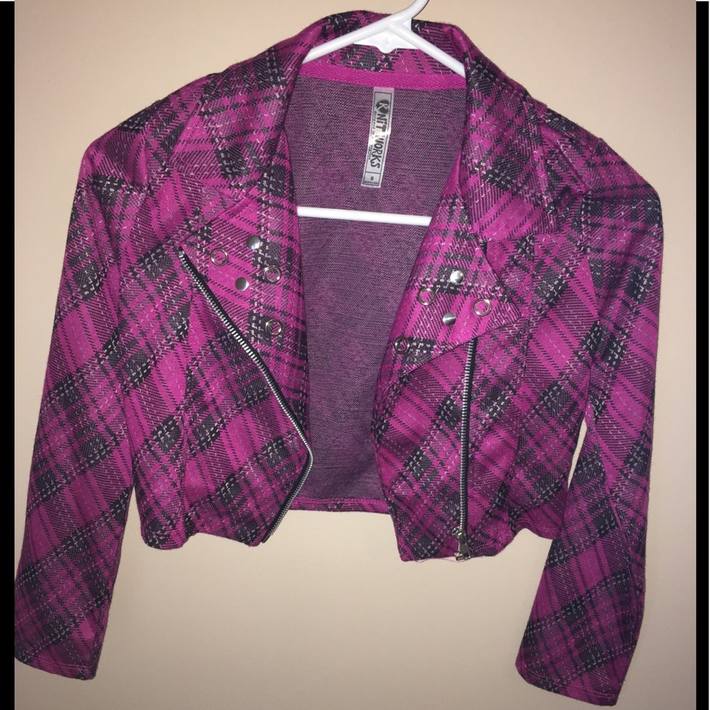 Girls plaid fashion jacket
